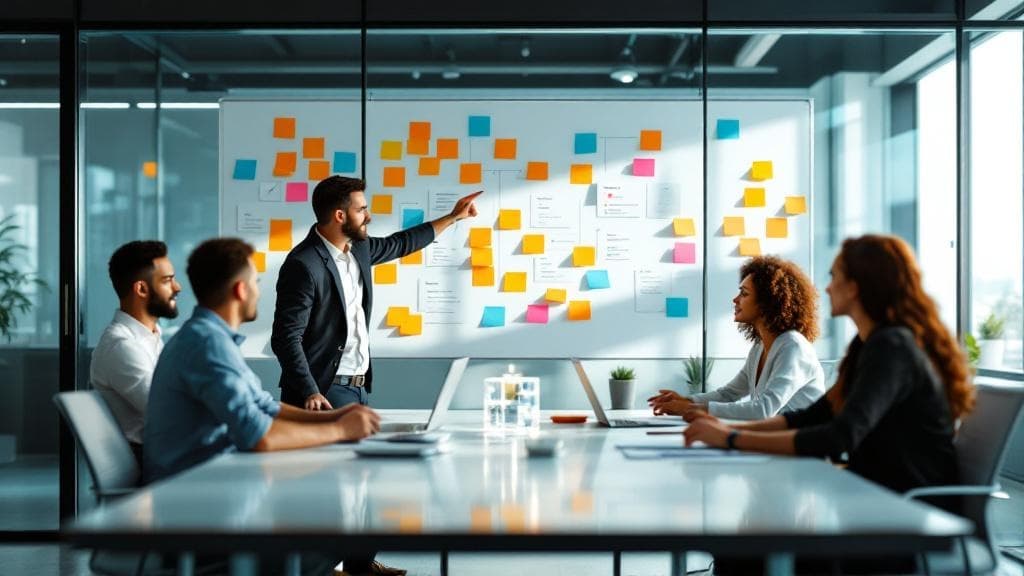 The DeliveryPulse team collaborating on delivery intelligence